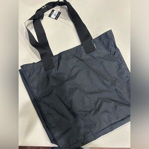 Eddie Bauer Large Fabric Tote Bag Black Water-repellent Ripstop Fabric NWT